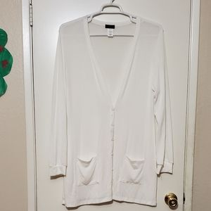 NWOT 3X cardigan, white, soft!